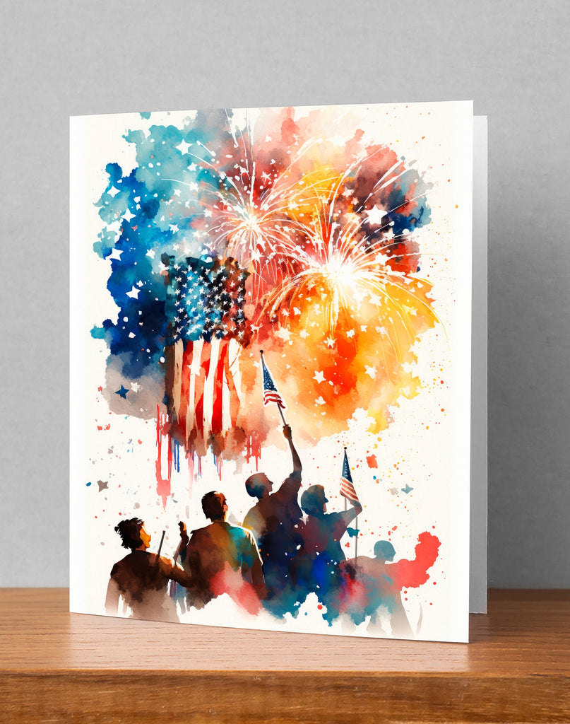 American Fireworks Greeting Cards Fourth of July Memorial Day Veterans Day Patriotic Holiday Cards - 5x7 inches in Packs of 1, 10, 30, & 50