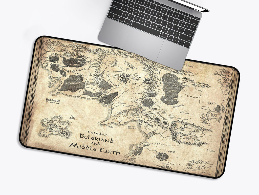 Special Lord of the Rings Middle Earth Map Desk Mat Mouse Pad and Poster Pack (Moria and Bag-End)