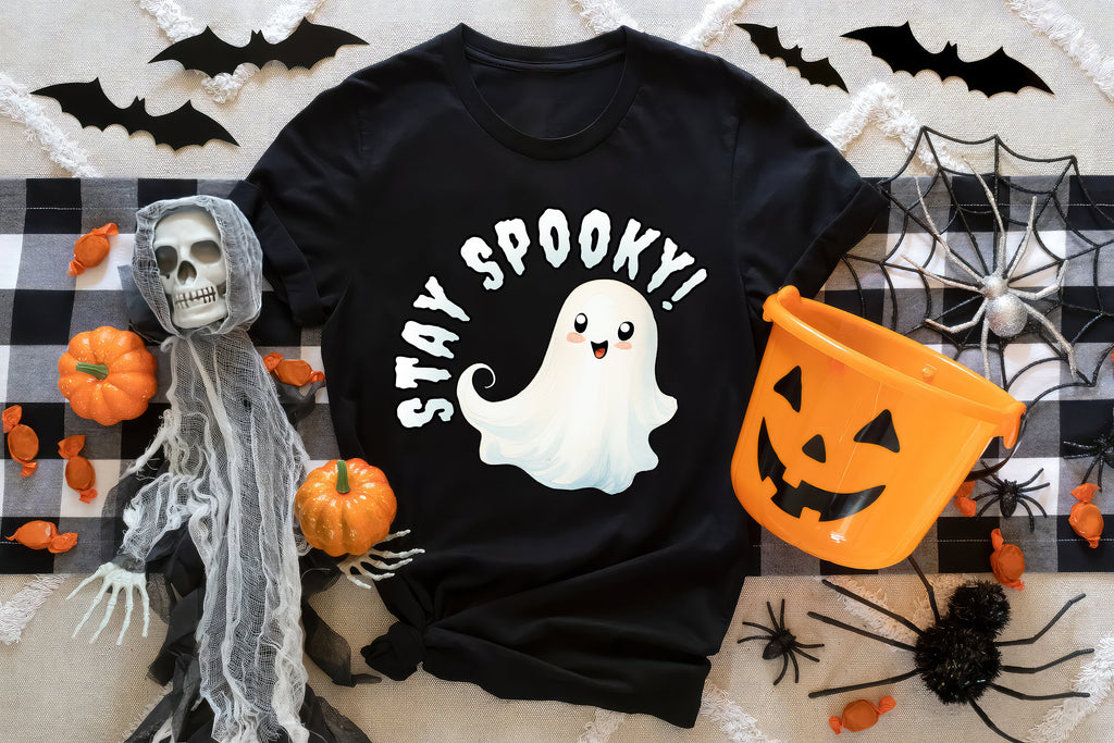 Stay Spooky Halloween Shirt, Spooky Cute Vibe Crewneck Sweatshirt Sweater, Cool Halloween T-shirt Costume, Funny Halloween Graphic Tee