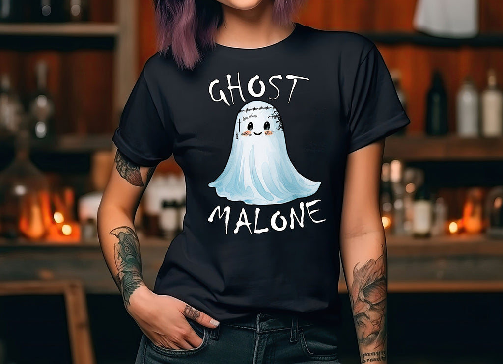 Ghost Malone Kawaii Halloween Clothes Sweatshirt Sweater Shirt Costume Cute Ghost Graphic Tee Cool Matching Gift
