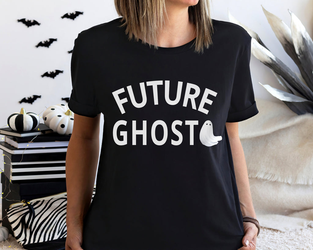 Future Ghost Black Halloween Shirt, Cute Crewneck Sweatshirt Sweater Costume, Spooky Funny Graphic Tee