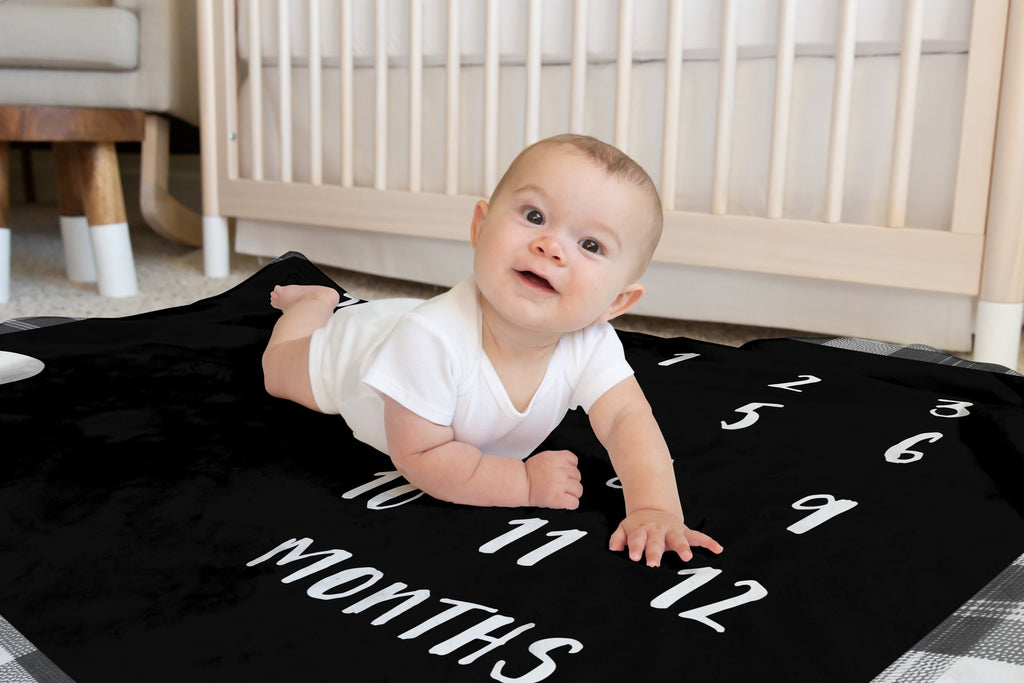 Custom Halloween Baby Name Milestone Blanket, Personalized Fall Baby Blanket, Autumn Nursery, October Infant, Expecting Mom Baby Shower Gift