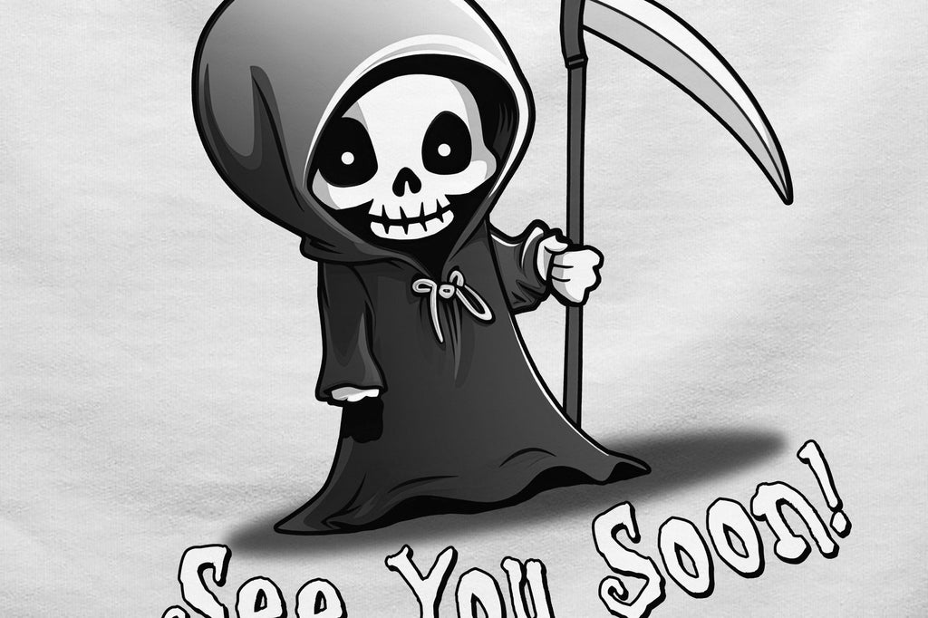 Grim Reaper Halloween Shirt, Kawaii Crewneck Sweatshirt Sweater Costume, Spooky Cute Halloween T-shirt, Funny Halloween Graphic Tee