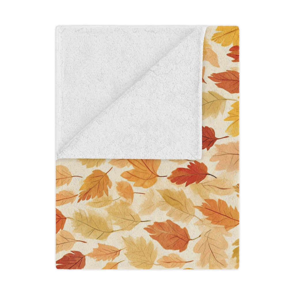Watercolor Fall Leaves Fleece Minky Blanket, Autumn Throw Pillow, Seasonal Gift Home Cottagecore Decor