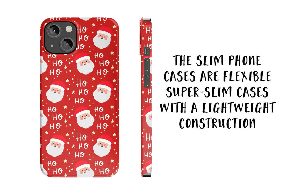 Christmas Kawaii Santa Clause iPhone Case 14 13 12 11 Pro XR, Holiday Winter Protective Cover Case