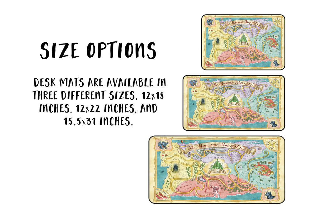 Land of Oz Map Desk Mat, Wizard of Oz Mouse Pad, Wicked Fantasy Gifts, The Wiz Home Office Decor