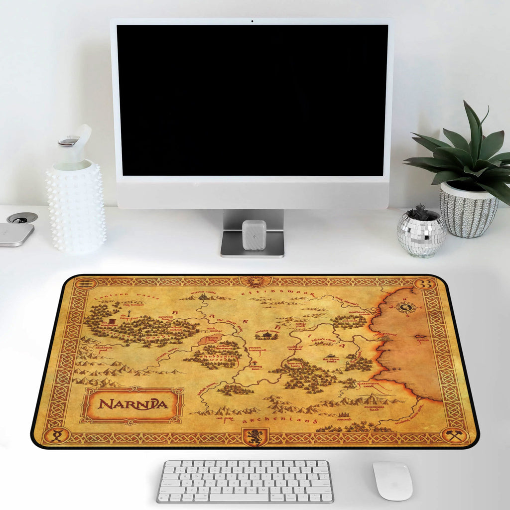 Chronicles of Narnia Map Desk Mat Fantasy Mouse Pad, The Lion Witch and Wardrobe Gifts, Home Office Decor