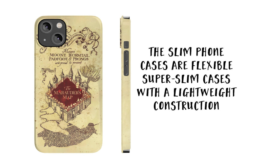 Marauder's Map Wizard School iPhone Case 14 13 12 11 Pro XR, Wizarding World Potter Tough Cover, Magic Harry Fantasy Gift
