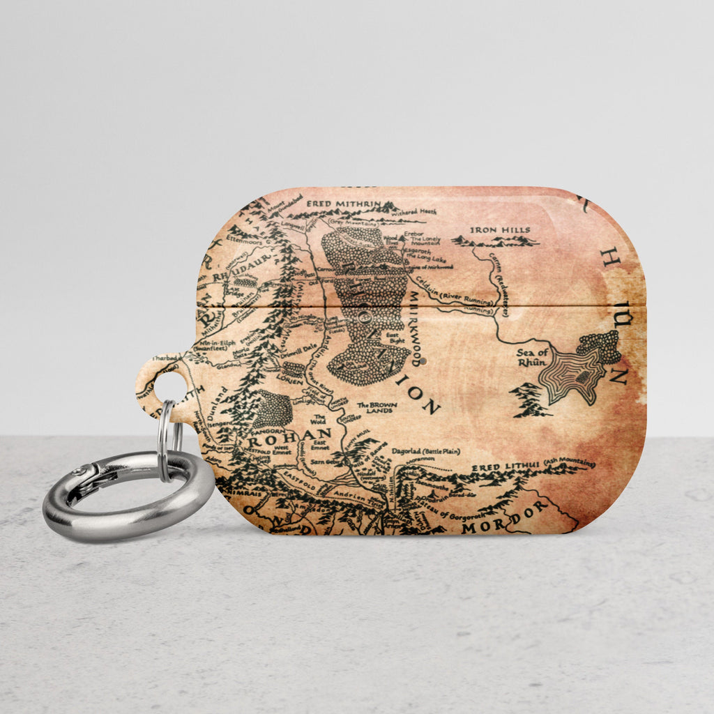 Middle Earth Map AirPods Case, Lord of the Rings AirPods Pro Case, Tolkien LOTR Fantasy iPhone Accessories