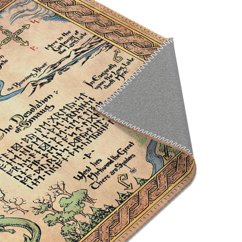 Thorin's Map Hobbit Area Rug, Lord of the Rings Middle Earth LOTR Carpet Rug, Tolkien Decorative Rug Gift, Fantasy Home Decor