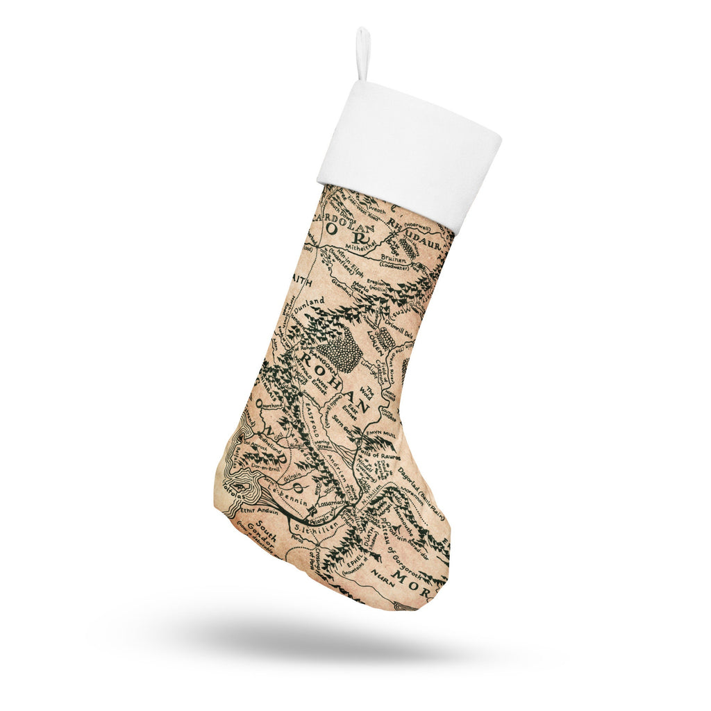 Middle Earth Map Christmas Stocking, Lord of the Rings Tolkien LOTR Fantasy Christmas Gift