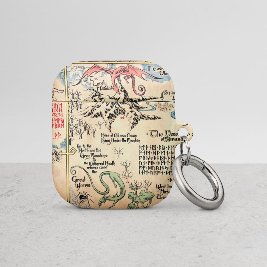 Hobbit Map AirPods Case, Lord of the Rings Middle Earth AirPods Pro Case, Tolkien LOTR Fantasy iPhone Accessories
