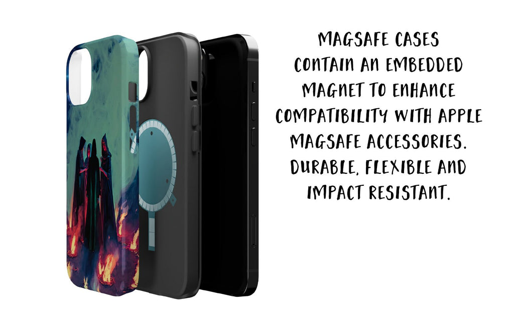 Witchy Salem Wiccan iPhone Case 14 13 12 11 Pro XR, Halloween Spooky Occult Magic Hard Protective Phone Cover