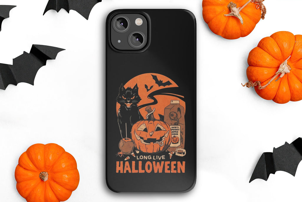 Long Live Halloween Spooky Season iPhone Case 14 13 12 11 Pro XR, Hard Tough Protective Cover Case