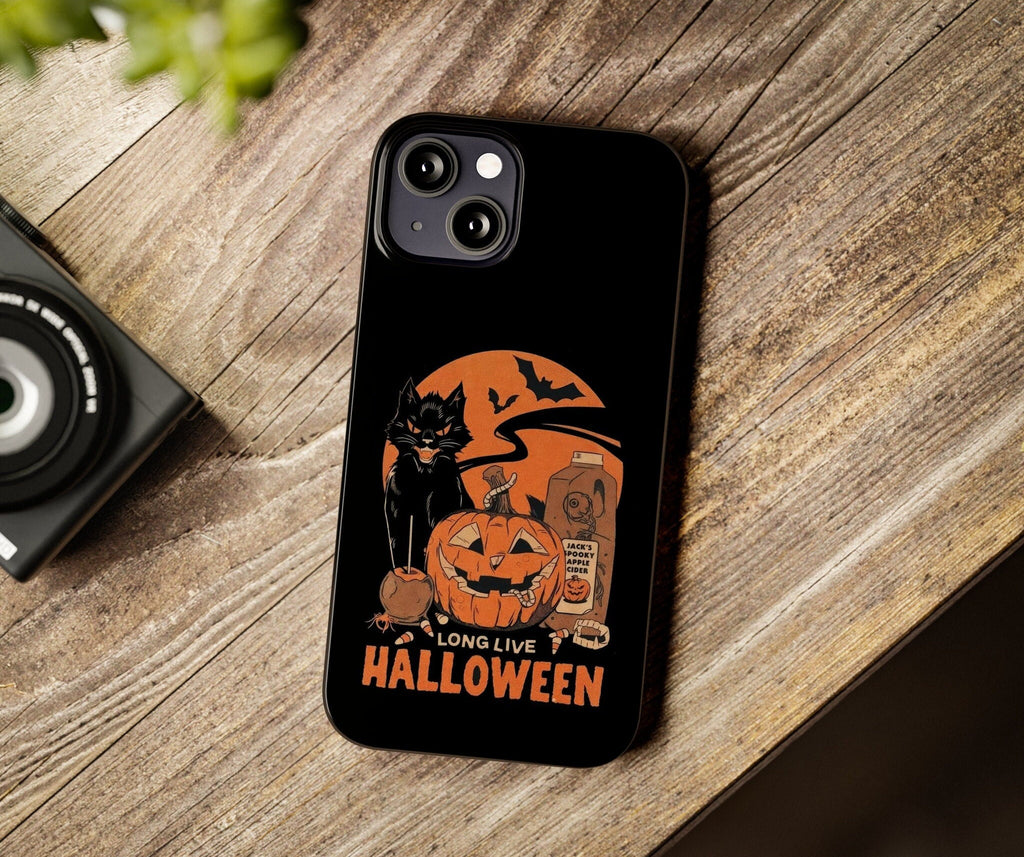 Long Live Halloween Spooky Season iPhone Case 14 13 12 11 Pro XR, Hard Tough Protective Cover Case