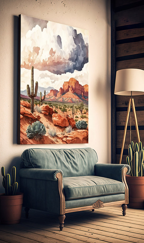 Watercolor Sedona Print Arizona Southwest Wall Art Landscape Art Gift Desert Home Western Decor