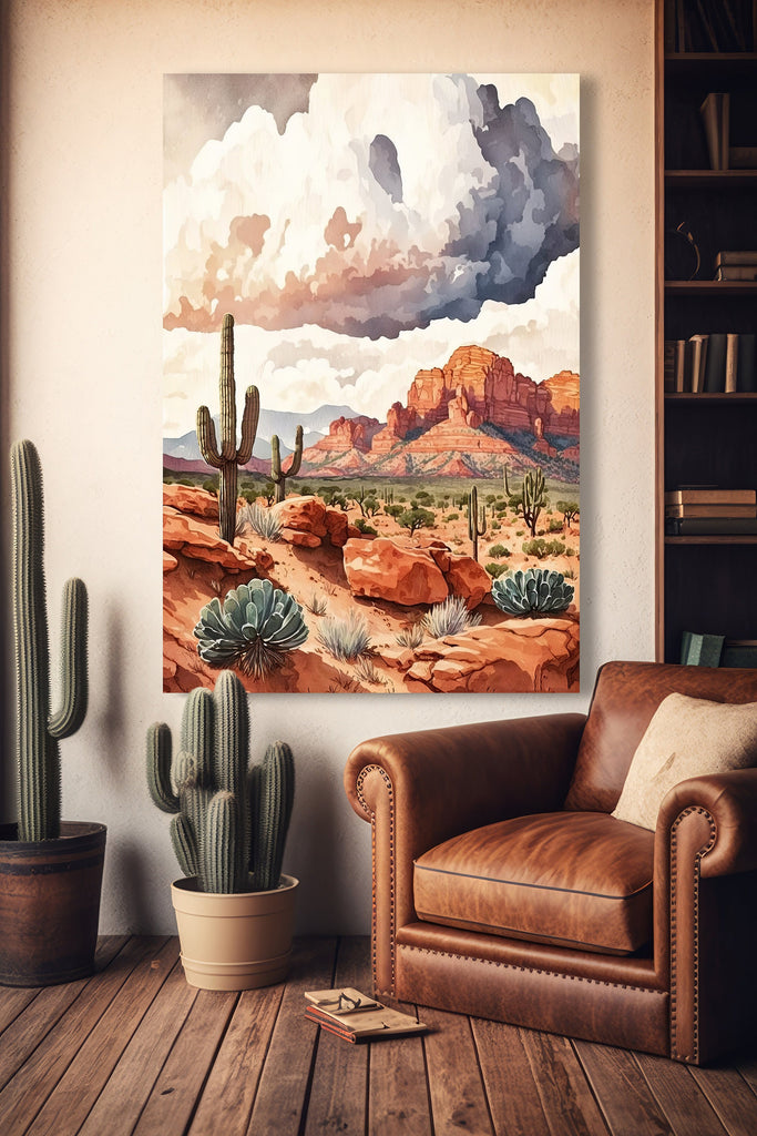 Watercolor Sedona Print Arizona Southwest Wall Art Landscape Art Gift Desert Home Western Decor