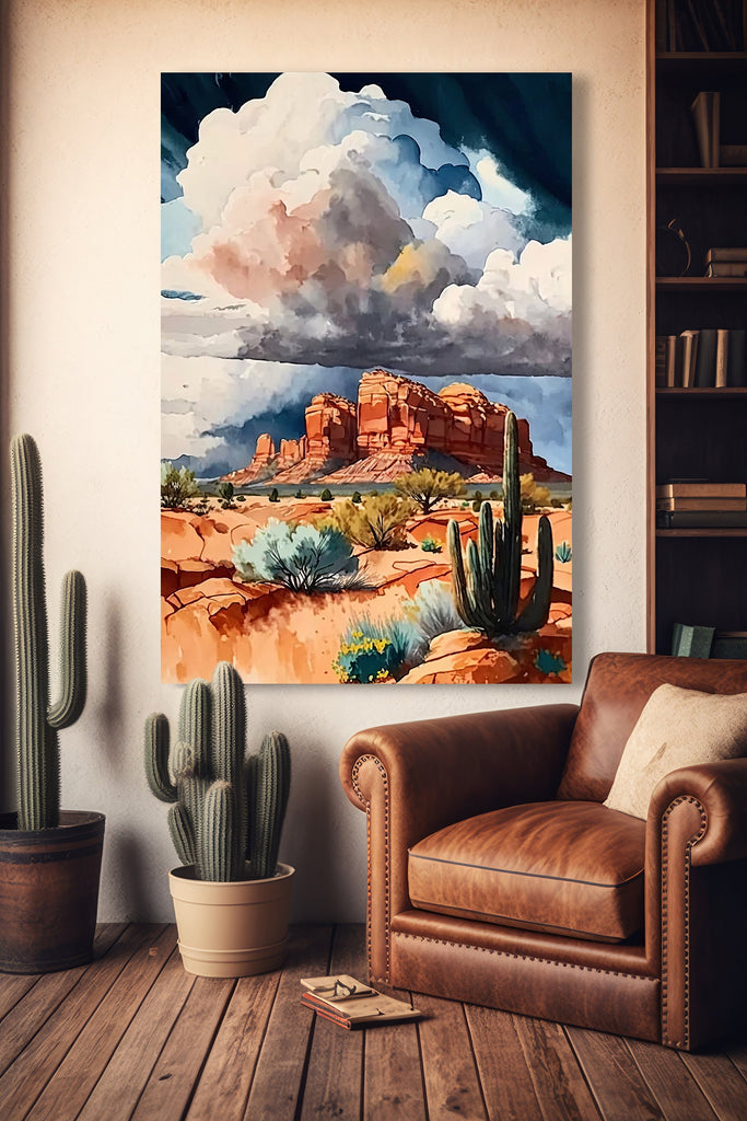 Watercolor Sedona Print Arizona Southwest Wall Art Landscape Art Gift Desert Home Western Decor