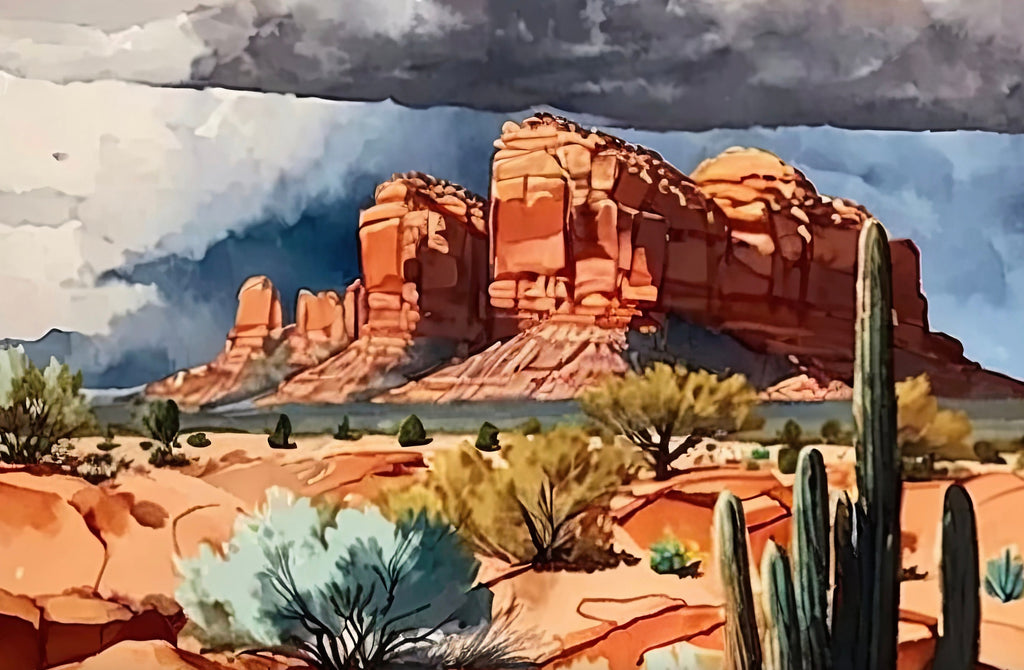 Watercolor Sedona Print Arizona Southwest Wall Art Landscape Art Gift Desert Home Western Decor