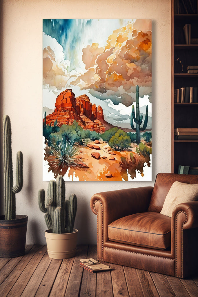 Watercolor Sedona Print Arizona Southwest Wall Art Landscape Art Gift Desert Home Western Decor