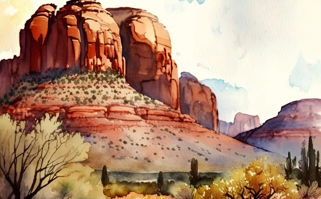 Watercolor Sedona Print Arizona Southwest Wall Art Landscape Art Gift Desert Home Western Decor