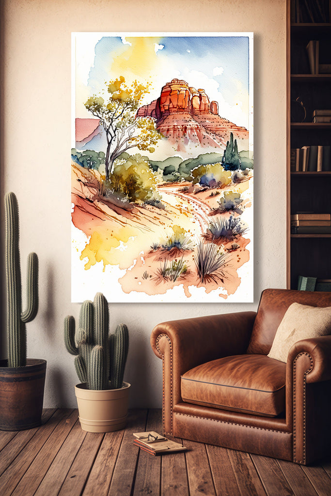 Watercolor Sedona Print Arizona Southwest Wall Art Landscape Art Gift Desert Home Western Decor