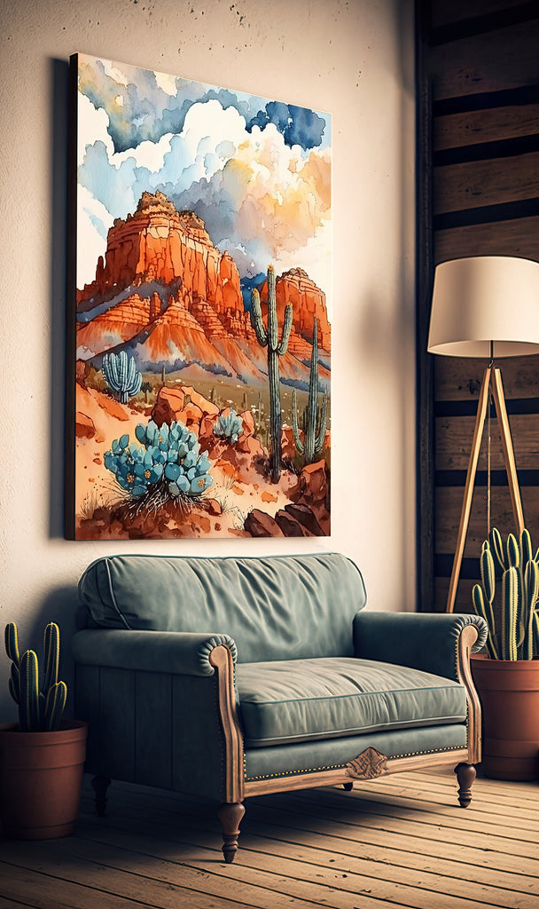 Watercolor Sedona Print Arizona Southwest Wall Art Landscape Art Gift Desert Home Western Decor