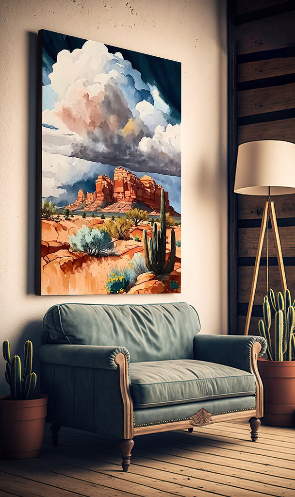 Watercolor Sedona Print Arizona Southwest Wall Art Landscape Art Gift Desert Home Western Decor