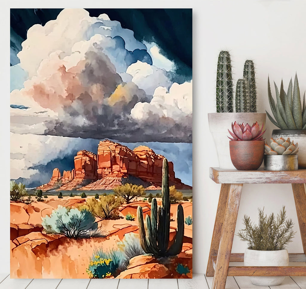 Watercolor Sedona Print Arizona Southwest Wall Art Landscape Art Gift Desert Home Western Decor