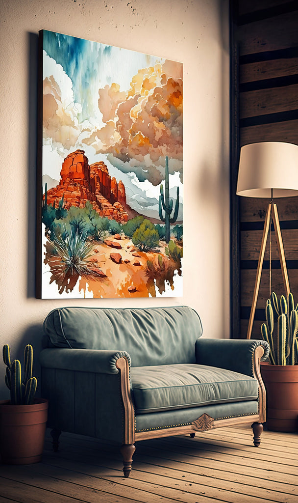 Watercolor Sedona Print Arizona Southwest Wall Art Landscape Art Gift Desert Home Western Decor