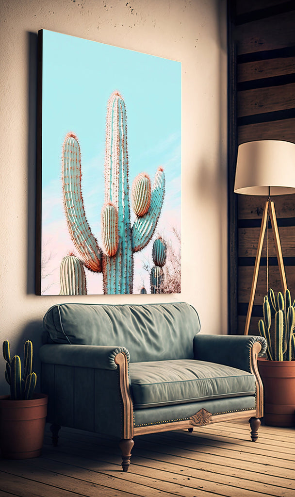 Saguaro Cactus Desert Landscape Watercolor Print Colorful Wall Art Southwest Gift Beautiful Nature Home Decor