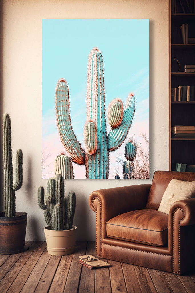 Saguaro Cactus Desert Landscape Watercolor Print Colorful Wall Art Southwest Gift Beautiful Nature Home Decor