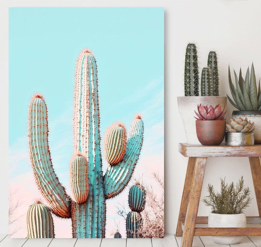 Saguaro Cactus Desert Landscape Watercolor Print Colorful Wall Art Southwest Gift Beautiful Nature Home Decor