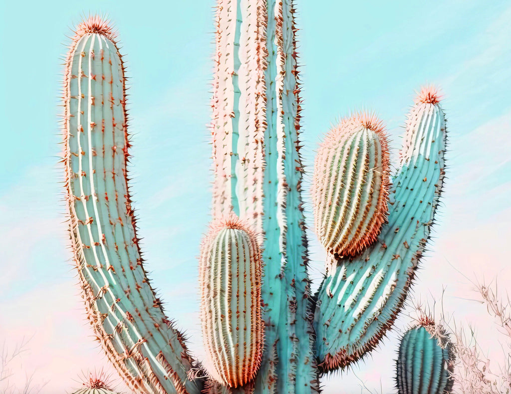 Saguaro Cactus Desert Landscape Watercolor Print Colorful Wall Art Southwest Gift Beautiful Nature Home Decor