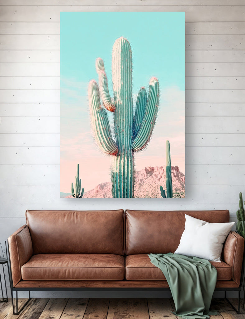 Saguaro Cactus Desert Landscape Watercolor Print Colorful Wall Art Southwest Gift Beautiful Nature Home Decor