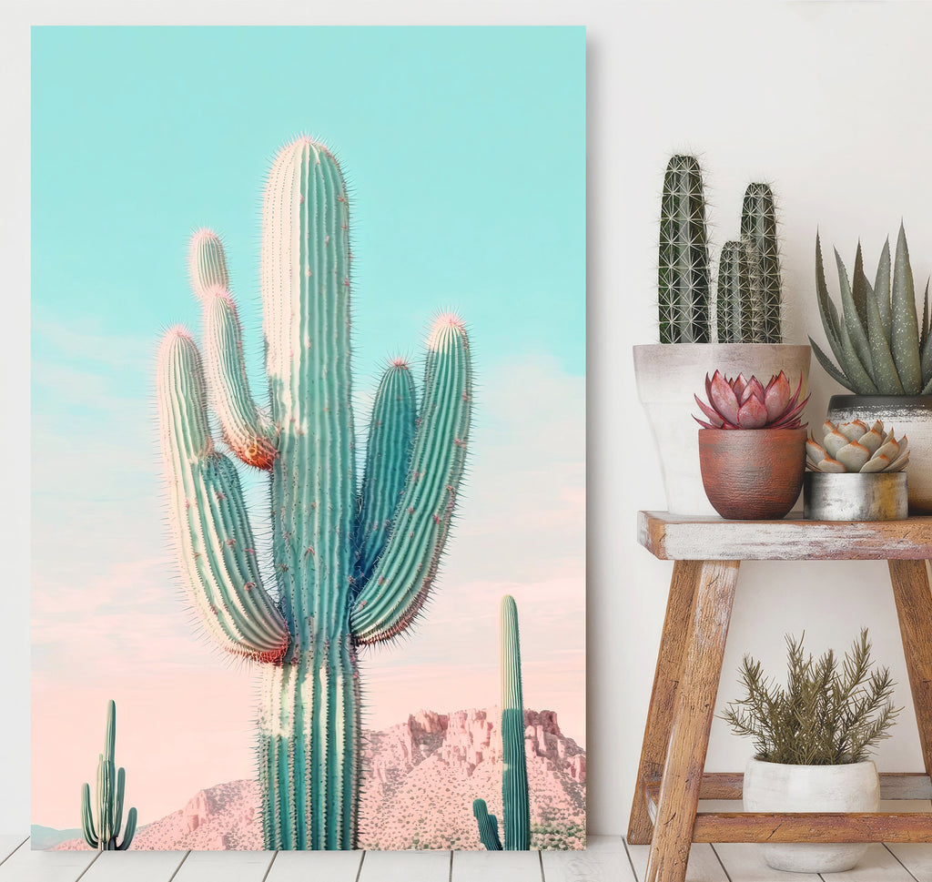 Saguaro Cactus Desert Landscape Watercolor Print Colorful Wall Art Southwest Gift Beautiful Nature Home Decor