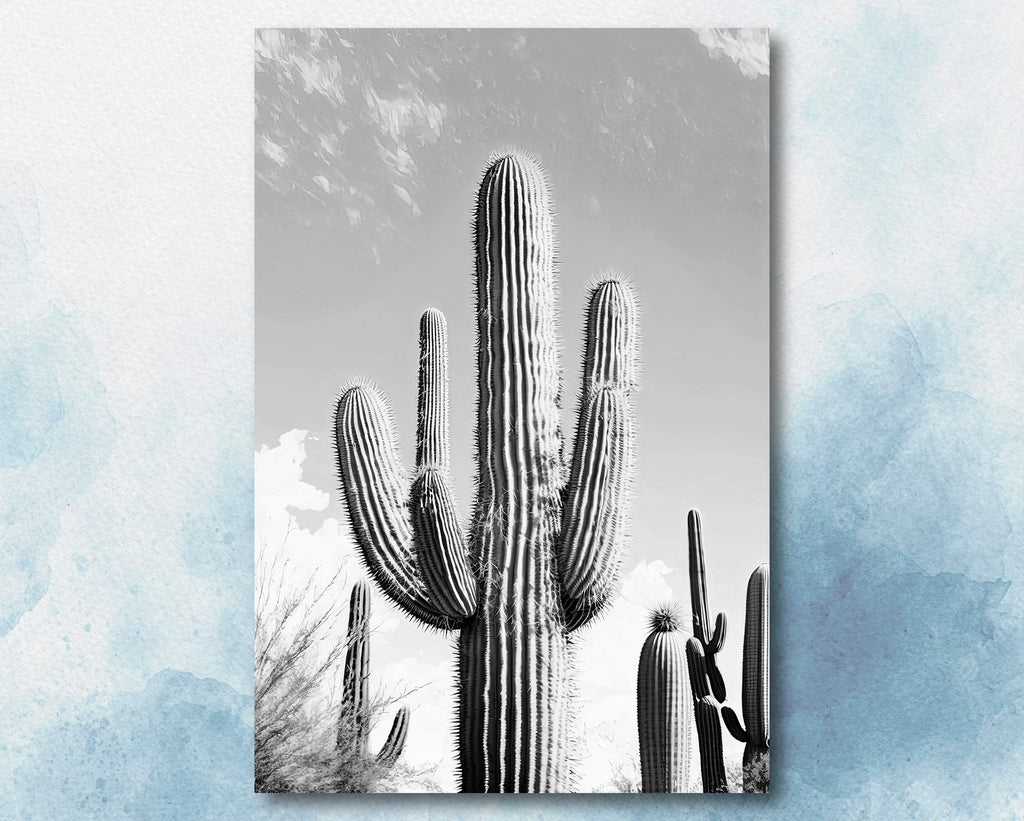 Saguaro Cactus Desert Landscape Watercolor Print Colorful Wall Art Southwest Gift Beautiful Nature Home Decor