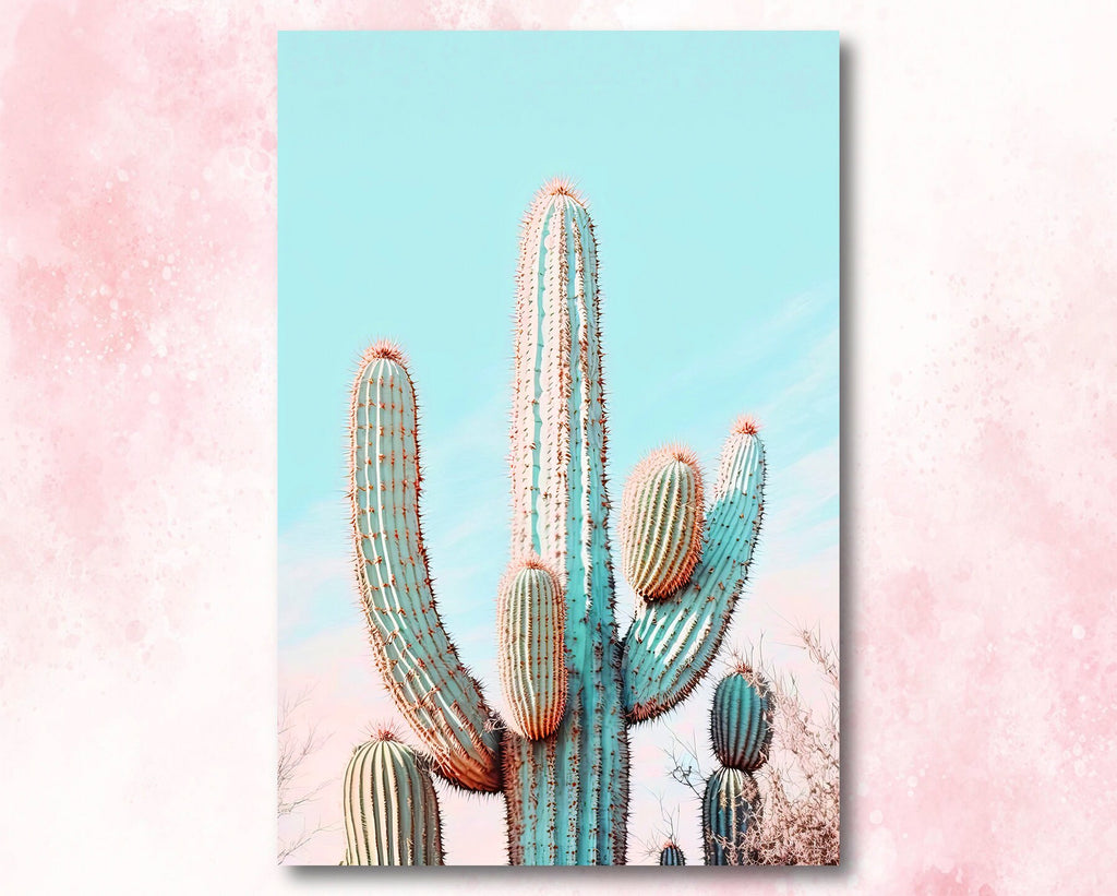 Saguaro Cactus Desert Landscape Watercolor Print Colorful Wall Art Southwest Gift Beautiful Nature Home Decor