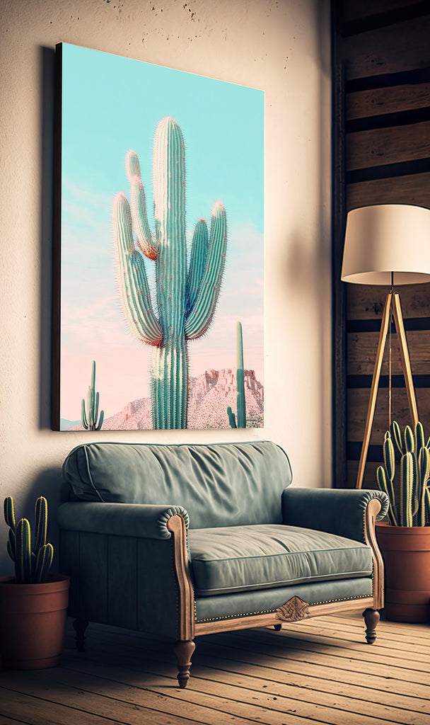 Saguaro Cactus Desert Landscape Watercolor Print Colorful Wall Art Southwest Gift Beautiful Nature Home Decor