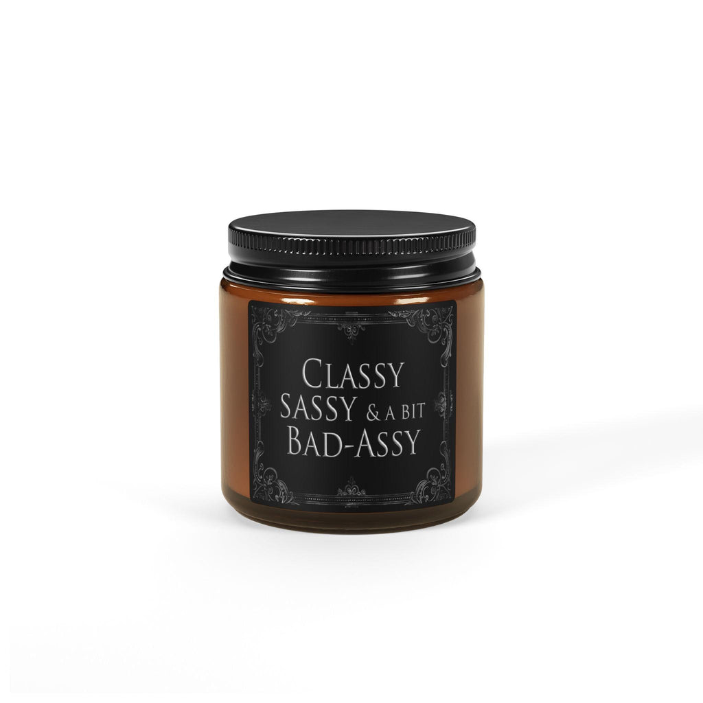 Funny Soy Candle Classy, Sassy & A Little Bit Bad-Assy Gift for Her, Amber Jar Candle, Cheeky Self-Care Gift, Luxury Bath Home Decor