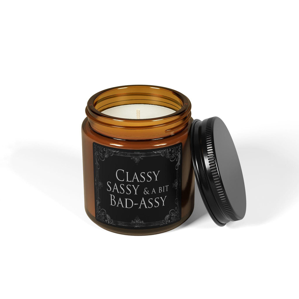 Funny Soy Candle Classy, Sassy & A Little Bit Bad-Assy Gift for Her, Amber Jar Candle, Cheeky Self-Care Gift, Luxury Bath Home Decor