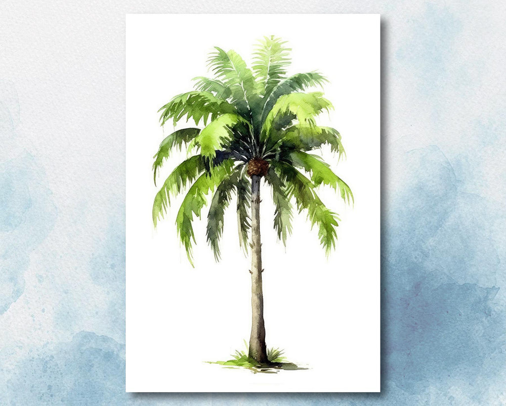Palm Tree Botanical Art Prints Coastal Wall Art Watercolor Nature Inspired Island Summer Gift Beach House Decor