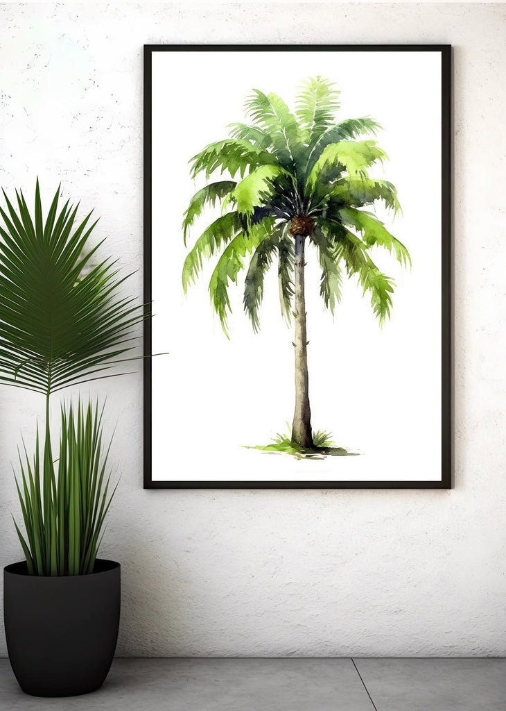 Palm Tree Botanical Art Prints Coastal Wall Art Watercolor Nature Inspired Island Summer Gift Beach House Decor