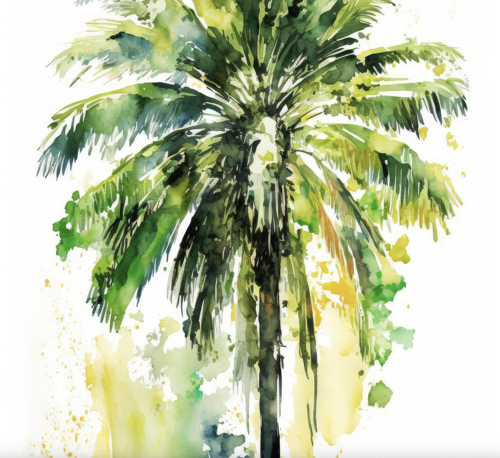 Palm Tree Botanical Art Prints Coastal Wall Art Watercolor Nature Inspired Island Summer Gift Beach House Decor