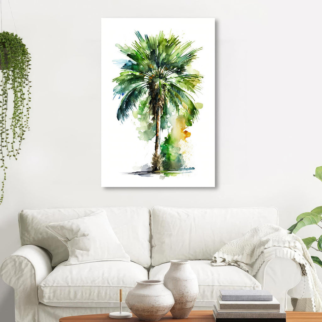 Palm Tree Botanical Art Prints Coastal Wall Art Watercolor Nature Inspired Island Summer Gift Beach House Decor