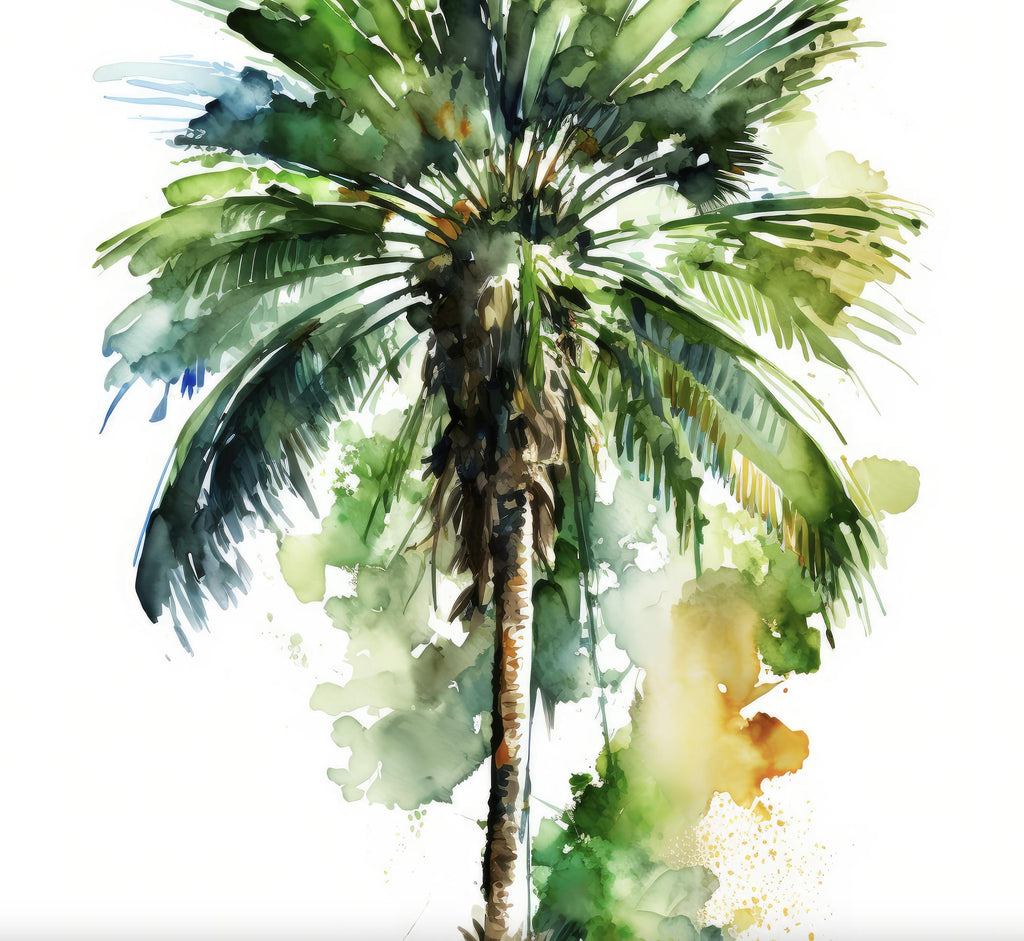 Palm Tree Botanical Art Prints Coastal Wall Art Watercolor Nature Inspired Island Summer Gift Beach House Decor