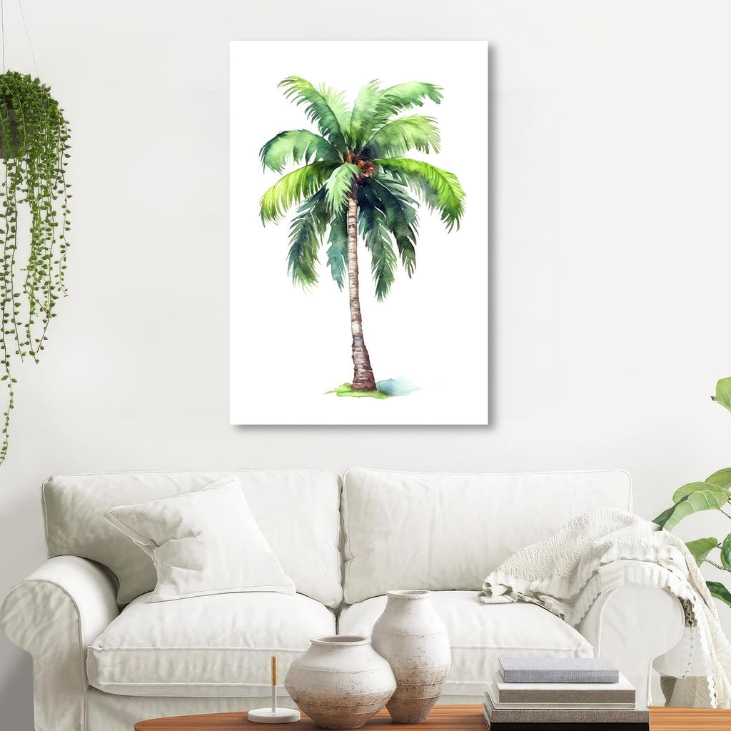 Palm Tree Botanical Art Prints Coastal Wall Art Watercolor Nature Inspired Island Summer Gift Beach House Decor