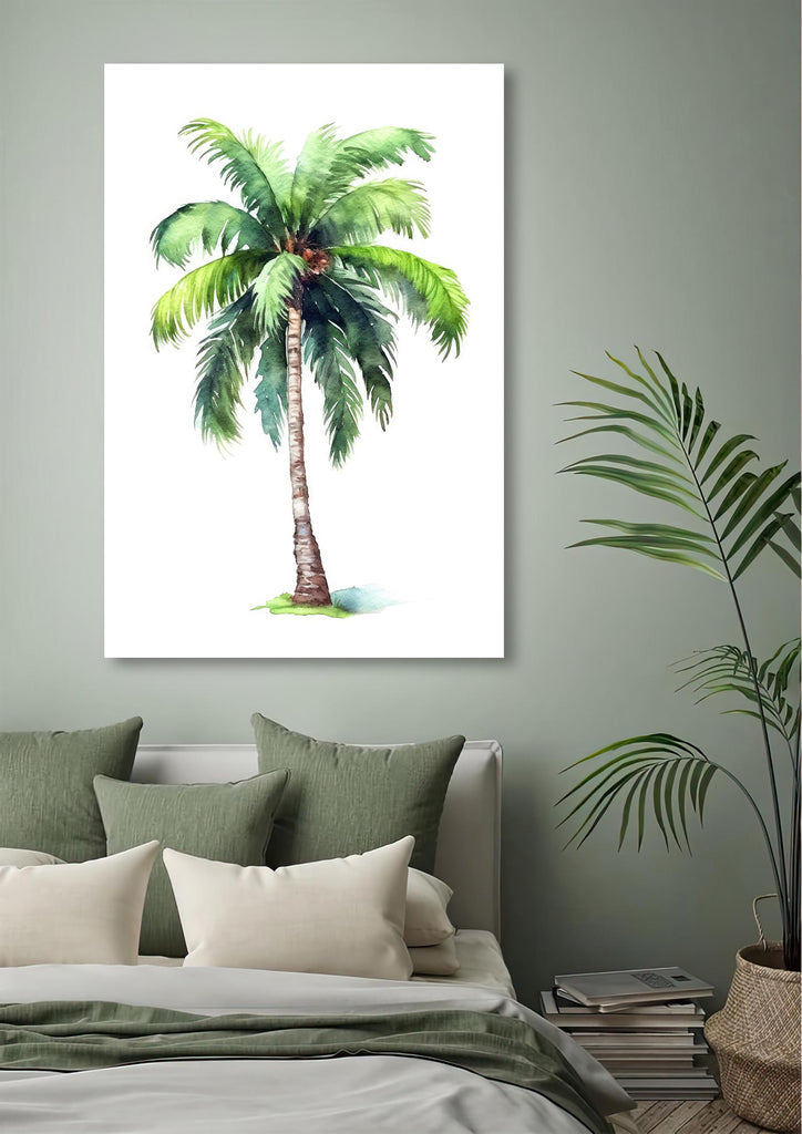 Palm Tree Botanical Art Prints Coastal Wall Art Watercolor Nature Inspired Island Summer Gift Beach House Decor