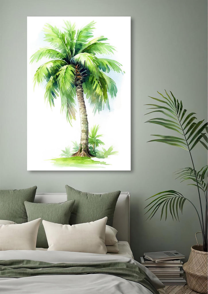 Palm Tree Botanical Art Prints Coastal Wall Art Watercolor Nature Inspired Island Summer Gift Beach House Decor