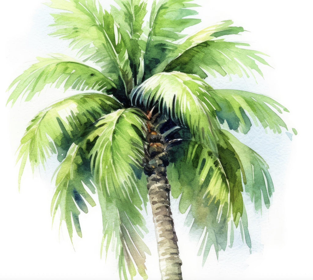 Palm Tree Botanical Art Prints Coastal Wall Art Watercolor Nature Inspired Island Summer Gift Beach House Decor